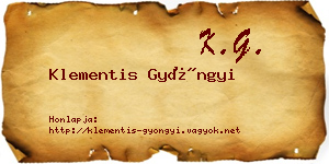 Klementis Gyöngyi névjegykártya