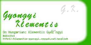 gyongyi klementis business card